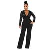 Elegant V-Neck Lace Slim Fit See-Through Jumpsuit