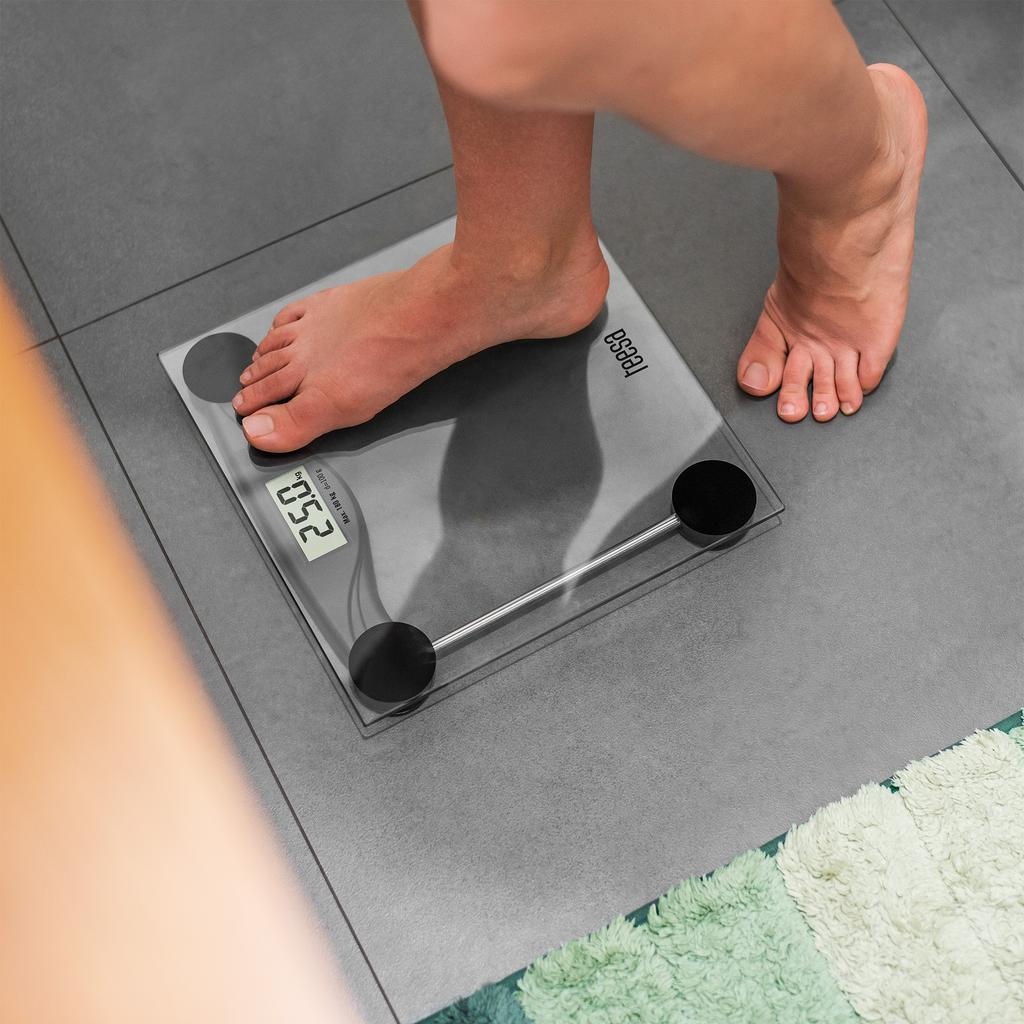 Teesa LCD glass bathroom scale, accuracy up to 0.1 kg, max 180 kg