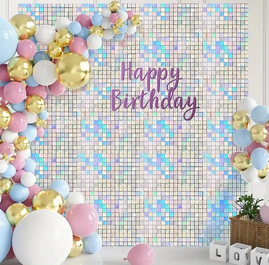 Photo Background Silver Photo Wall 30X30Cm Laser Silver