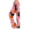 Women's Halloween Print Elastic Waist Drawstring Pants for Casual Home Wear
