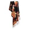 This Autumn's New Warm Faux Cashmere Large-flower Printed Tassel Scarf Exudes A High End Light Luxury and Versatile Look for Women