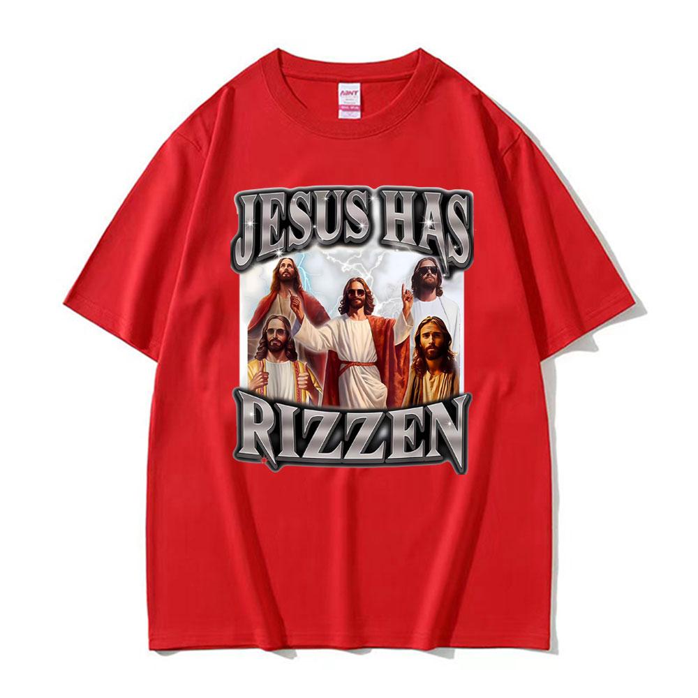 Jesus Has Rizen Shirt Print T Shirts Men Women Oversized Classic Tshirts Fashion High Quality Summer Clothes Tshirt Streetwear