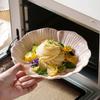 Relief Purple Floral Ceramic Plate Dessert Plate Pasta Dish Soup Bowl Salad Bowl Snack Bowl Molecular Cuisine Creative Tableware