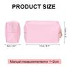 uxcell PU Leather Square Makeup Waterproof Cosmetic Organizer Bag with Makeup Brush Holder for Women Pouch, Zipper, (Pink, Small)