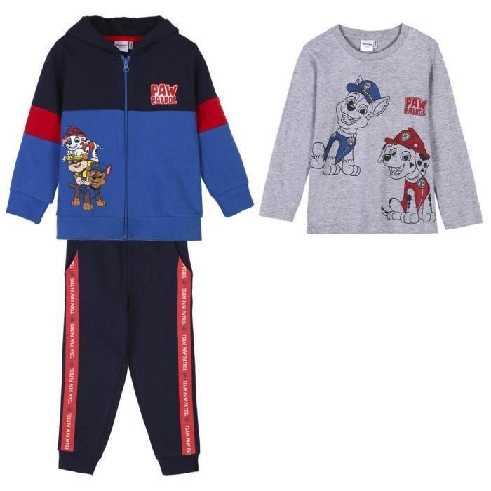 Survêtement bébé garçon - Cerda Paw Patrol - Lot de 3 - Coton brossé - Bleu - Manches longues