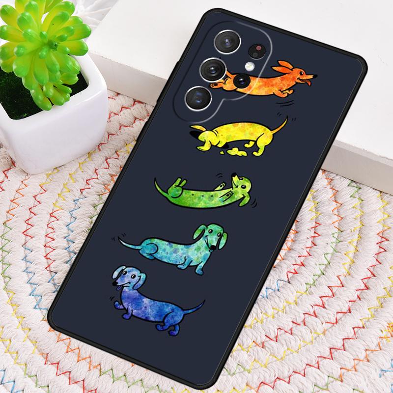 Dachshund And Flower Phone Case for Samsung Galaxy Note 10 Pro S26 Ultra S23 S24 FE S25 S21 S22 PLUS Shockproof Cove