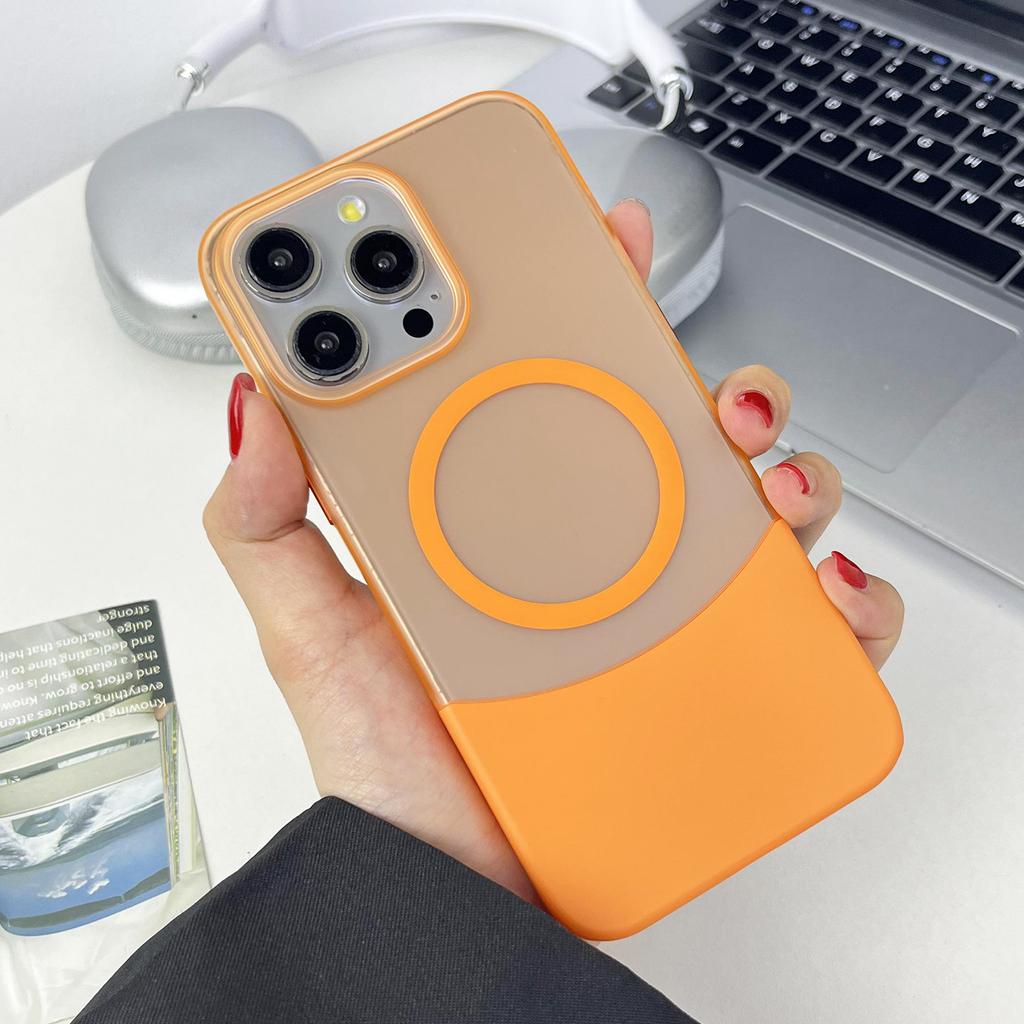 Applicable To Apple 16PROMAX Skin Matte Mobile Phone Case iPhone15 Up and Down Plug Magnetic PC Anti-drop Protective Case