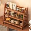 Bamboo Coffee Organizer Stand for Syrup And Mug Display On Kitchen Counter