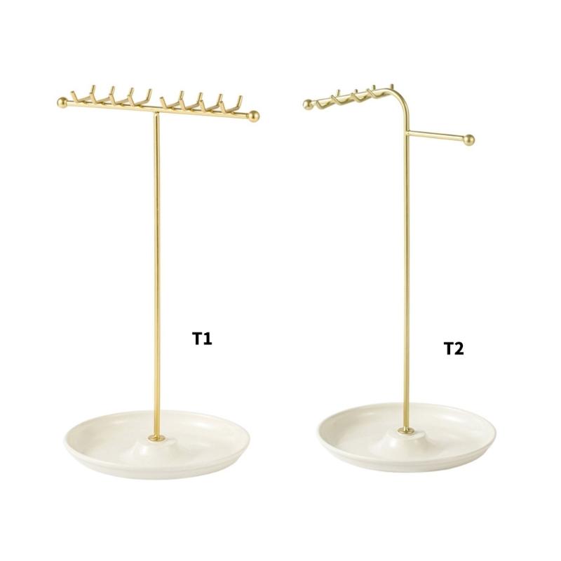 Stylish Metal Necklace and Jewelry Stand Elegant Organizers Portable for Accessories and Watches Home Organization