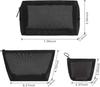 Wholesale Black Mesh Toiletry Bags Travel Makeup Bag Small Large Case Organizer Cosmetic Cases Toiletries Storage Handbag Pouch