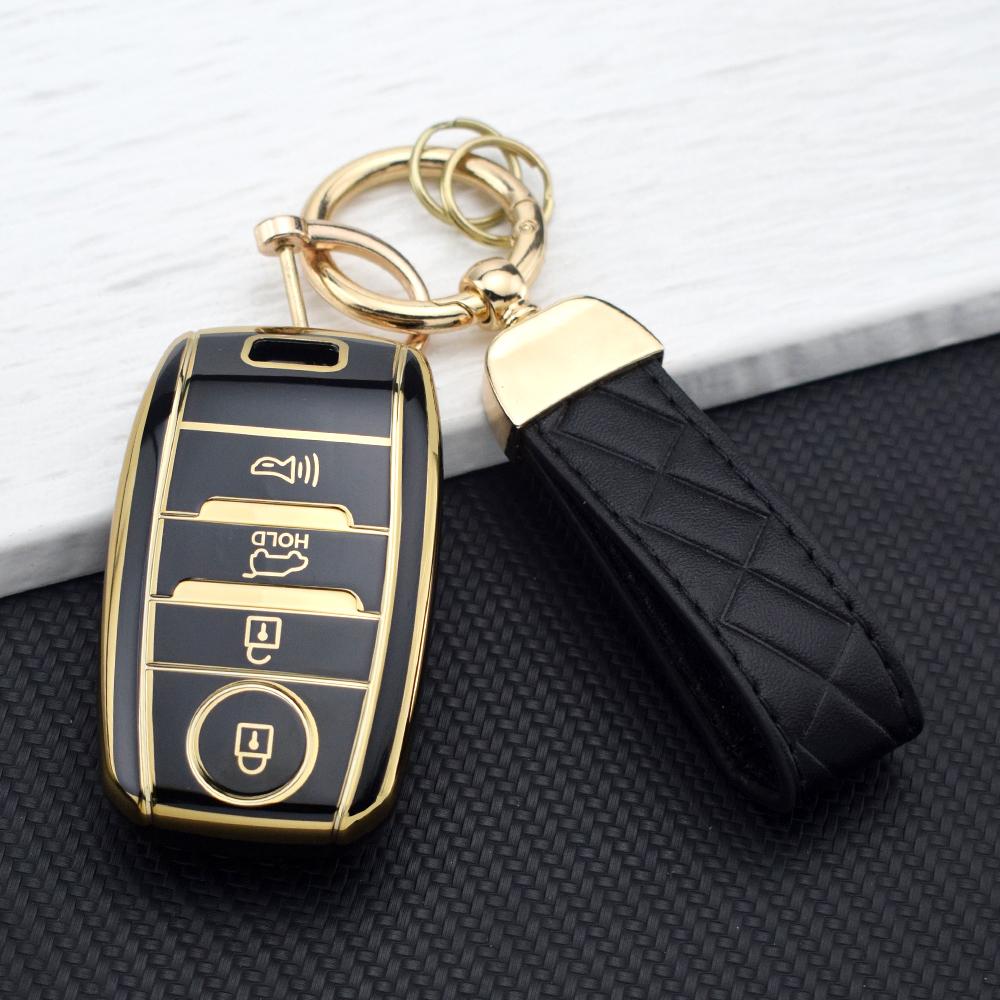 Soft Car Key Case Cover for KIA Sportage Cerato Optima K2 K3 K4 K5 RIO Picanto Soul Sorento Sedona 3/4 Buttons Car Key Shell Bag