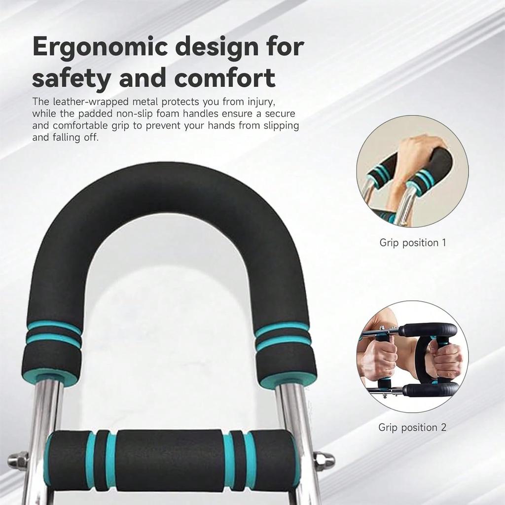 Power Twister Arm Exerciser, 60-100lbs Adjustable Spring Workout Bar, Forearm Triceps Chest Enhancer, Home Fitness Kit