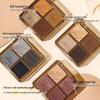 Mingxi Zhi Four-Color Eyeshadow Palette: Brown Earth Tones, Matte & Shimmer, Perfect for Smoky Looks - Portable & Authentic for Beginners