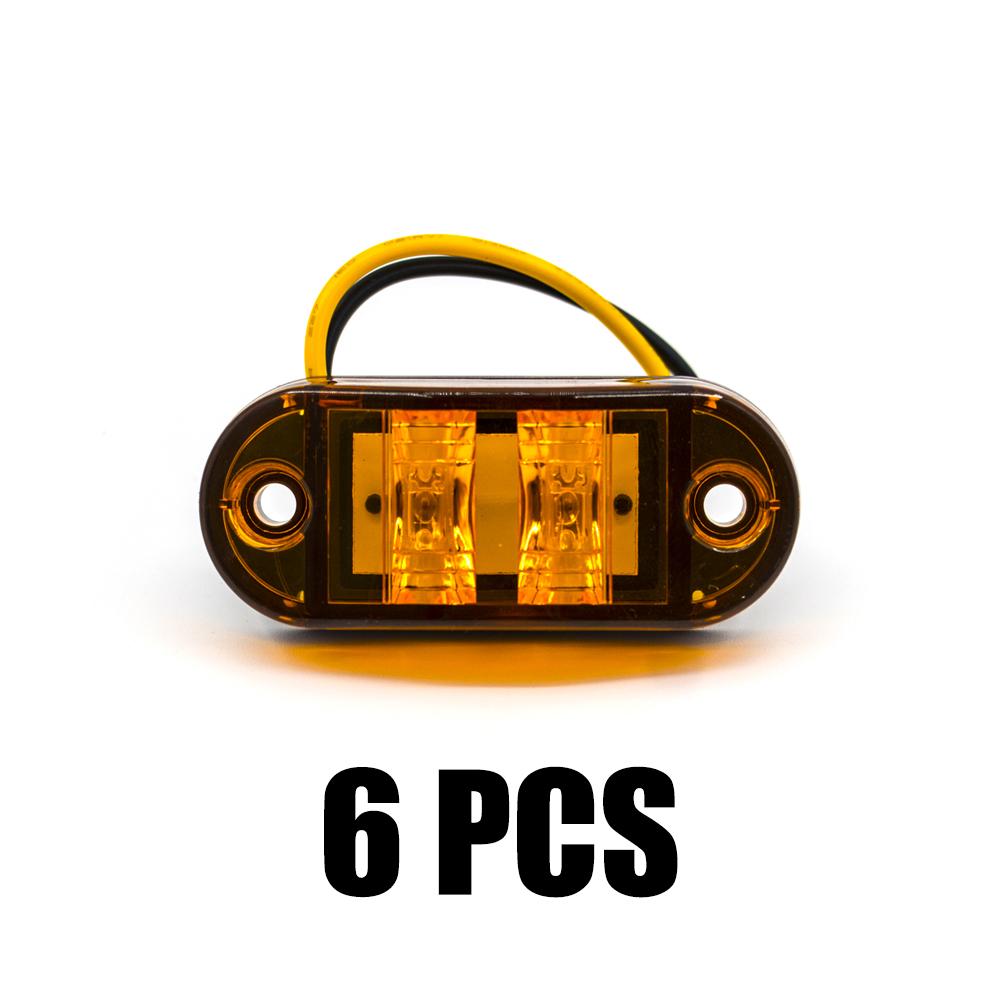 6x/8x/10x 12V 24V LED Side Marker Lights Warning Light Auto Car External Lights Trailer Truck Yellow White Red Clearance Lights