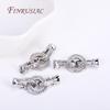 Inlaid Zircon Fastener Clasp DIY Pearls Jewelry Fittings Rhodium Plated Creative Round Connector Clasps For Necklace Making