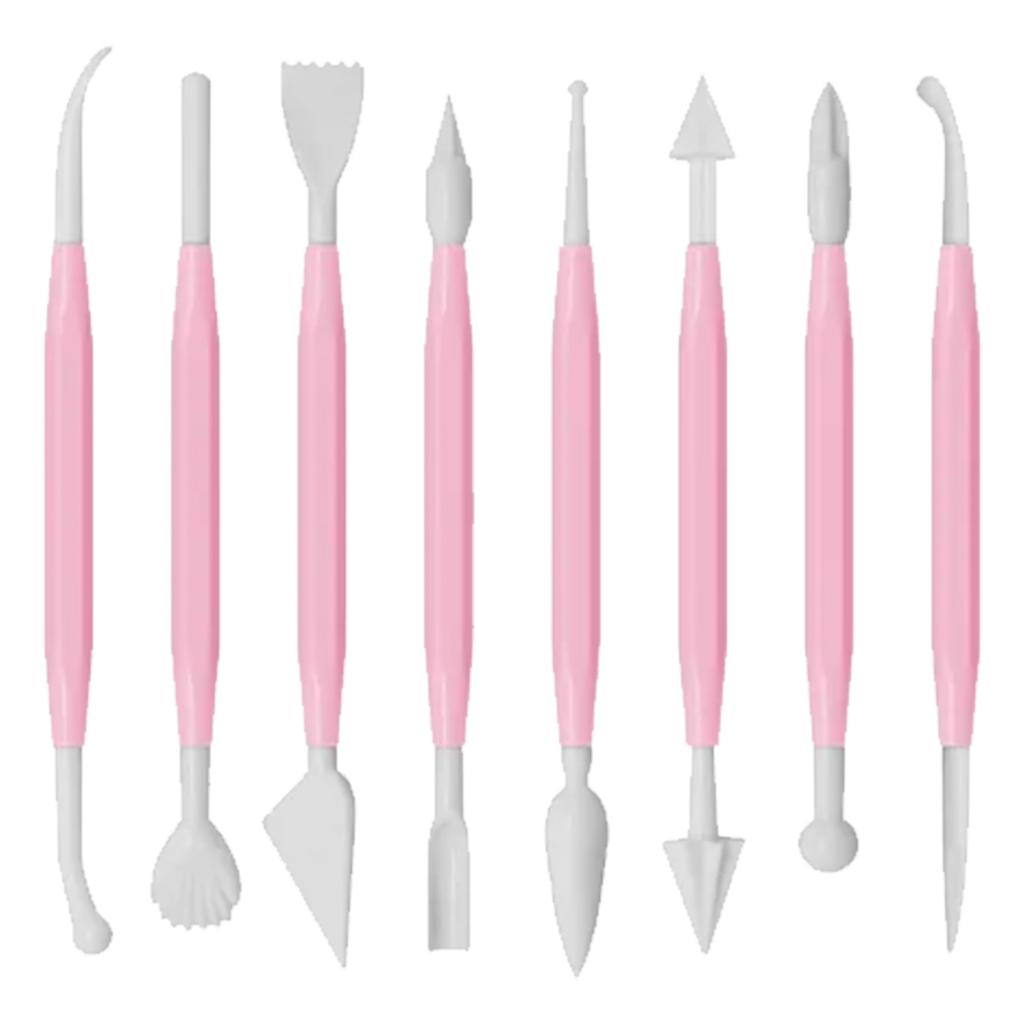 8Pcs Fondant Modeling Tools Safe Plastic Rich Style Detachable Head Cake Sculpting Tools for Home Kitchen DIY