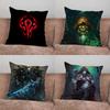 Game W-World Of W-Warcraft Pillow Case For Home Bedroom Car Office Decoration Living Room Sofa Cushion Cover Suitable