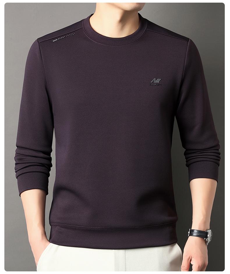 2025 Herren Fleece-gefüttertes lässiges Rundhals warmes Sweatshirt Langarm-T-Shirt Winterkollektion