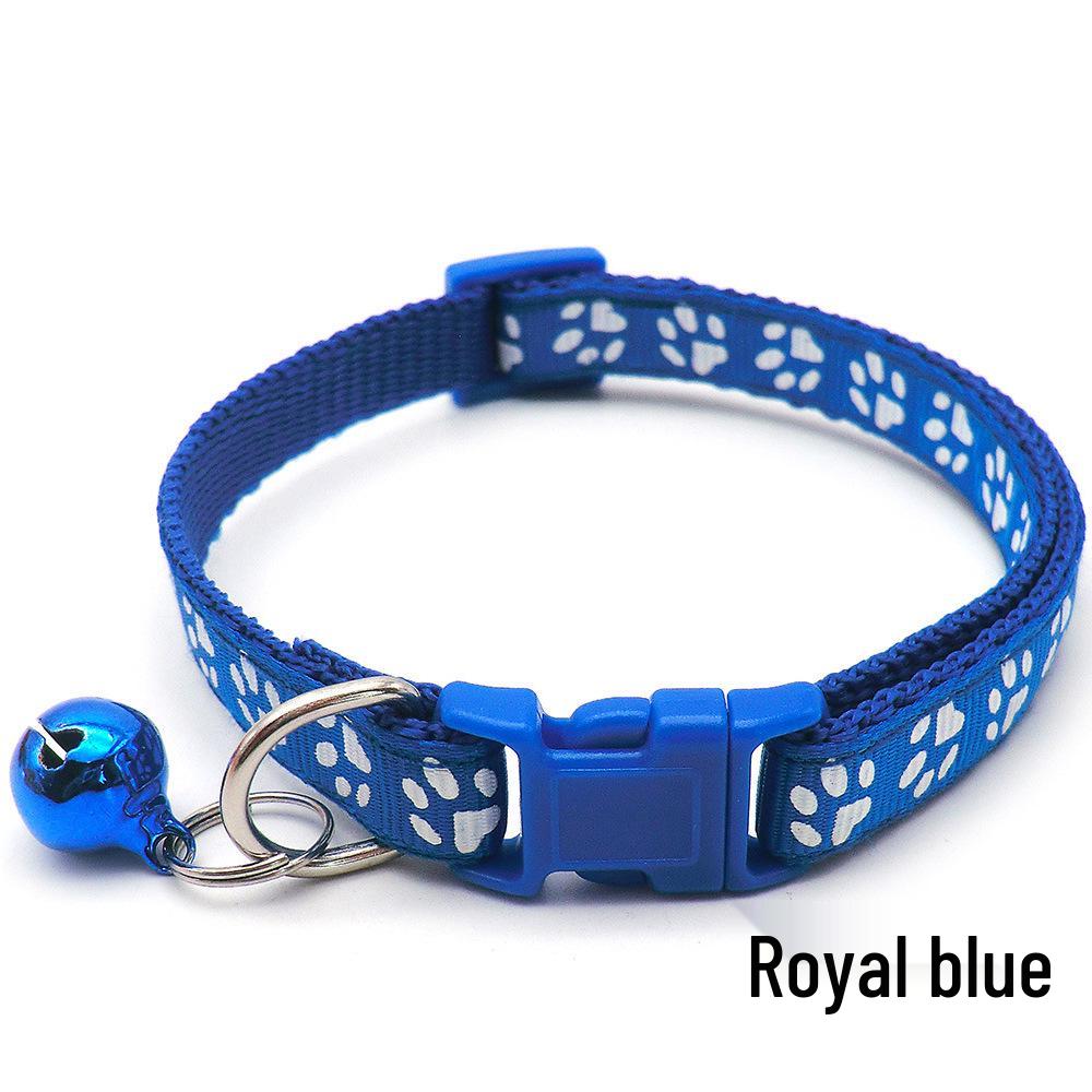 Adjustable Safety Pet Collar with Bell and Dog Paw Pattern for Cats & Dogs