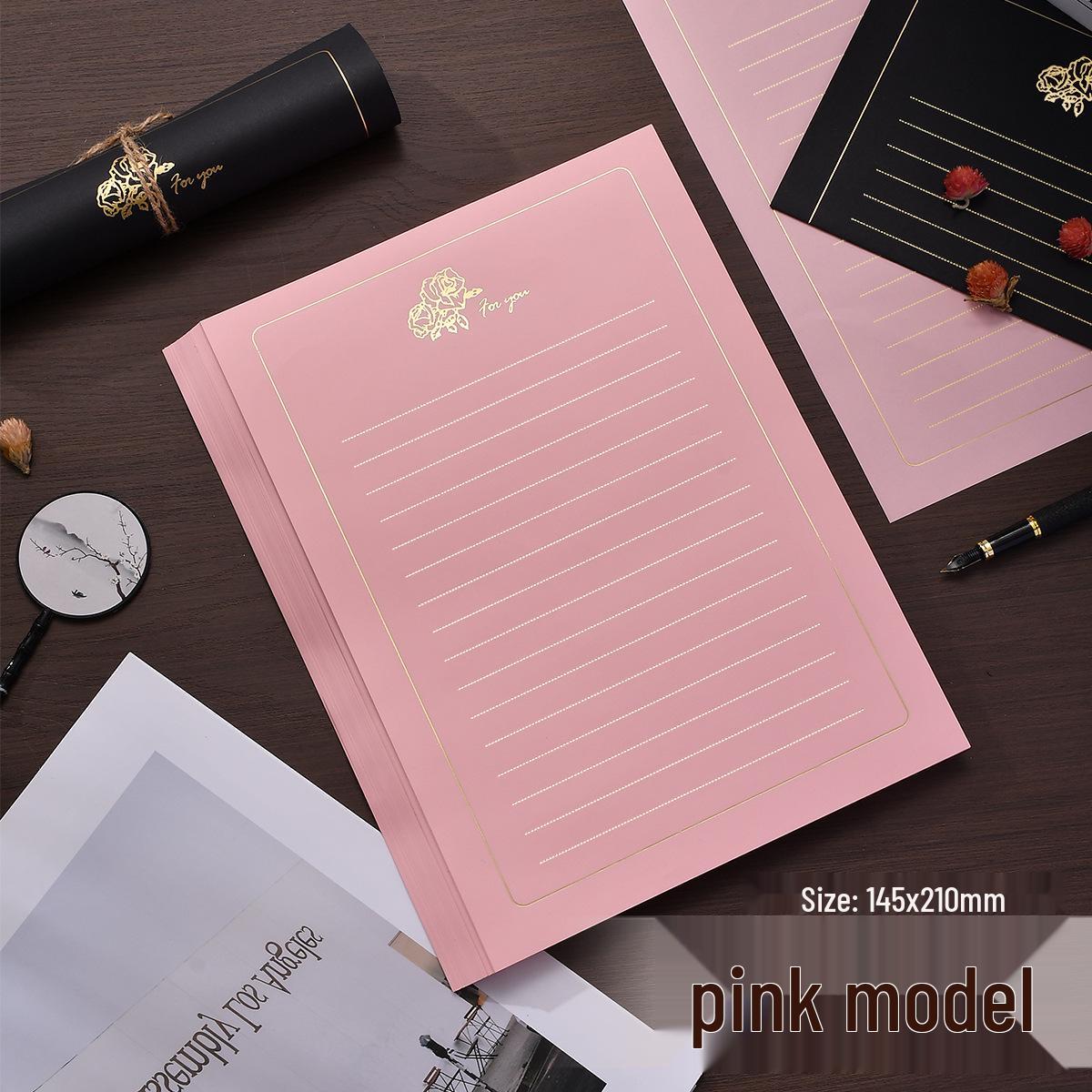 Элегантный набор бланков с золотой розой: Романтическая бумага с горячим тиснением для отправки любовных писем или поздравлений с днем рождения