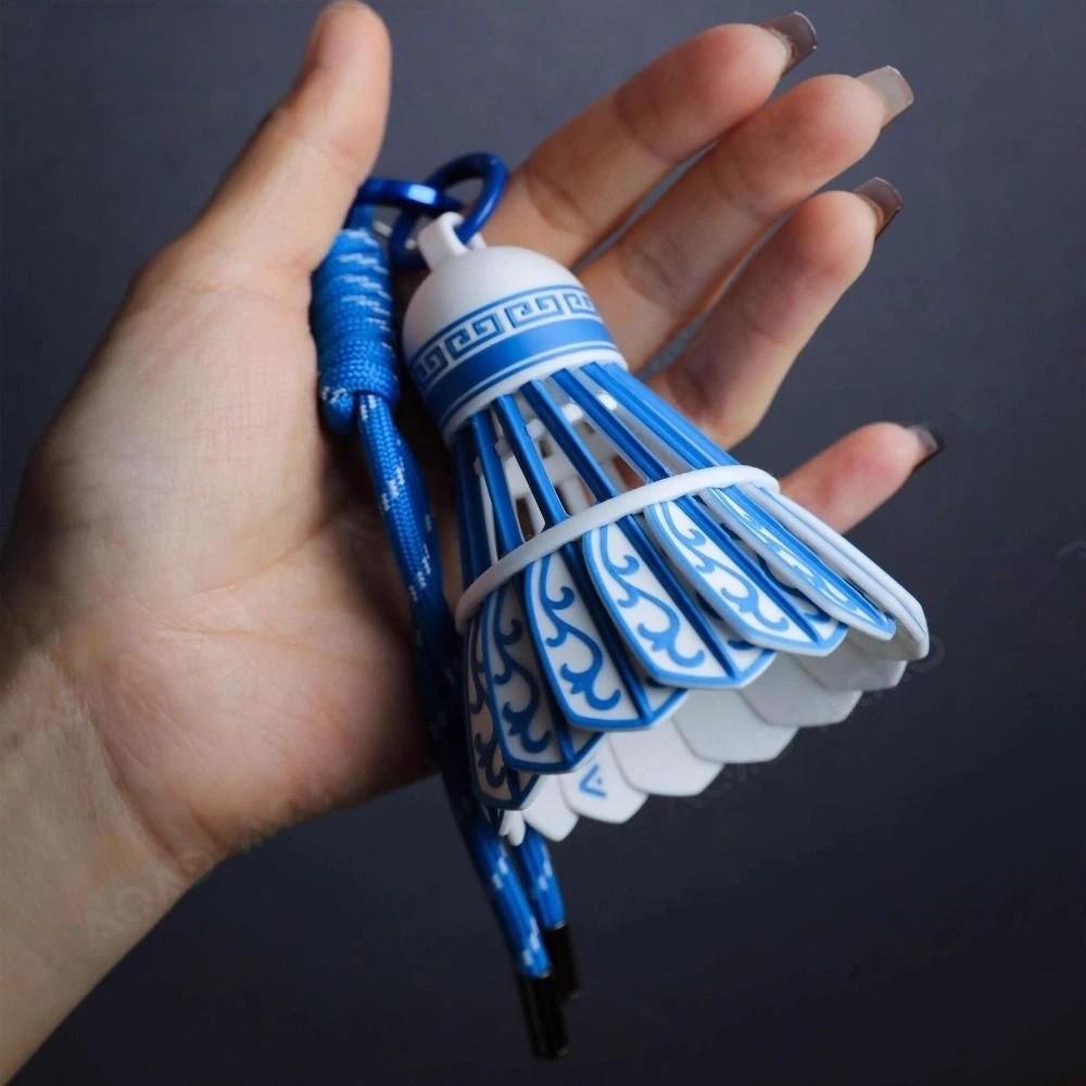 Rainbow Color Badminton Keychain Creative 3D Printing Keyring  Badminton Enthusiast