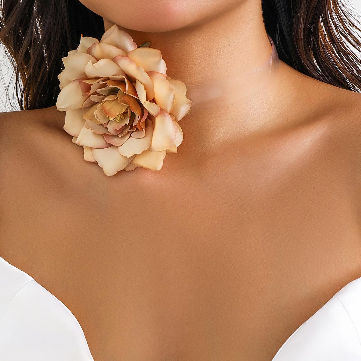 

JMXD-Accessories, ожерелье с французской розой, женское кожаное ошейник с пряжкой, ремешок с цветком, винтажная роза cloth