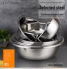 Extra Large Non-Slip Stainless Steel Bowl for Vegetables, Dough Kneading, and Laundry