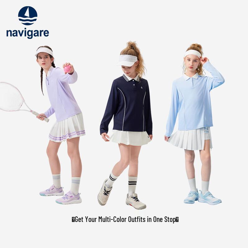 Navigare Girls' Long-Sleeve POLO Shirt