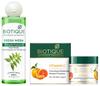 Biotique Vitamin C Korrigierende & Aufhellende Nichtfettende Gesichtscreme, 50g & Fresh Neem Pickelkontrolle Gesichtsreiniger Beugt Pickeln Vor, 200ml