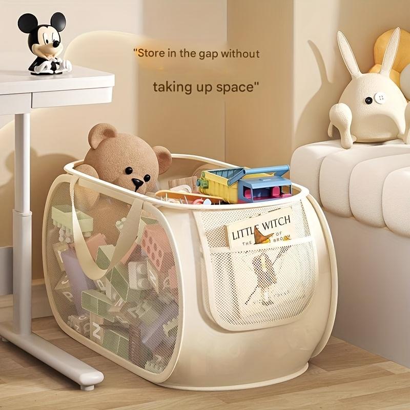 1pc Storage Basket-Transparent Fabric Organizer Easy to Find Items,Ideal for Living Room,Playroom or Bedroom Organization