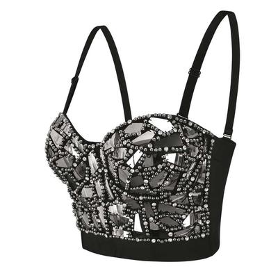 Kamizelka z cekinami i szelkami Kostium na występ taneczny, wokalny i taneczny