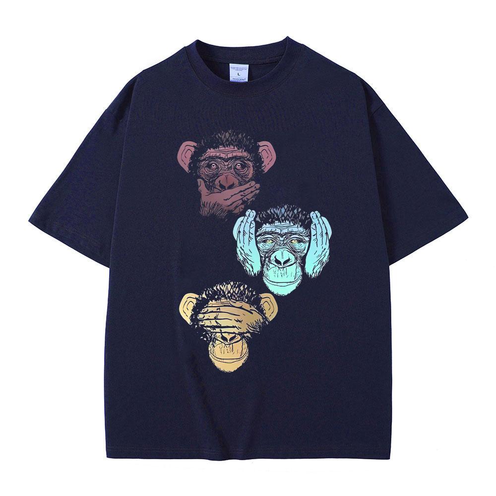 Funny Monkey Graphic Tshirts Men Women Casual Vintage Oversized Short Sleeve T Shirt Male Casual 100 Cotton Tshirt Streetwear