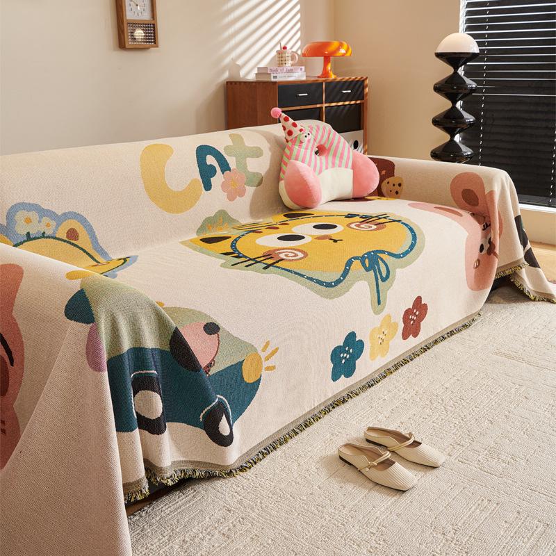 Universal Cat-Scratch Resistant Sofa Cover, Dustproof Blanket Pad for All Seasons