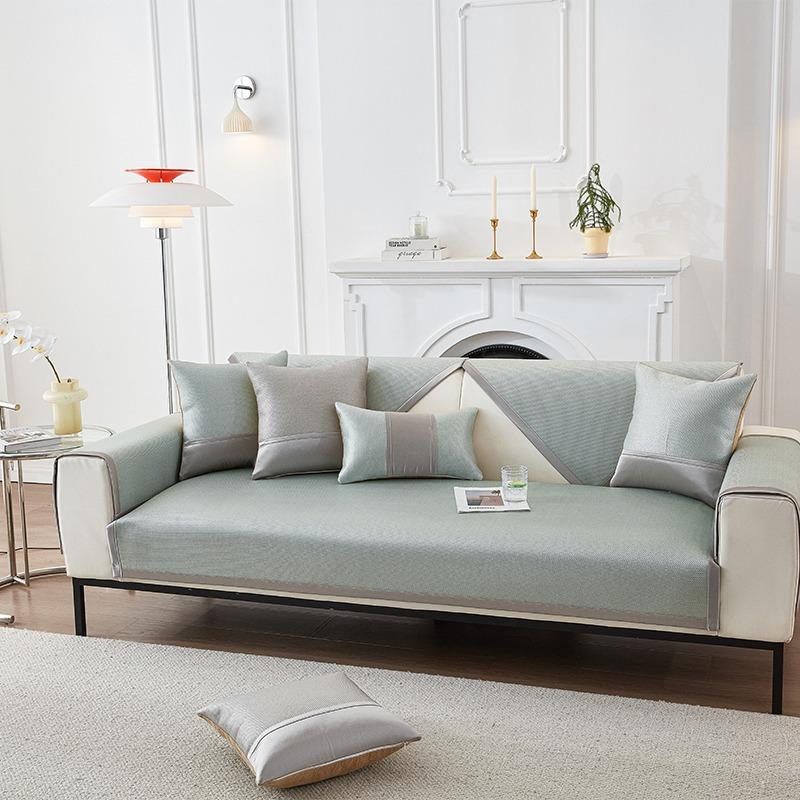 

1 шт. Простая подушка для дивана, летняя домашняя ледяная крошка, противоскользящая спинка, пылезащитный чехол для гостиной, защитный коврик для спинки мебели 1seater 70x70cm