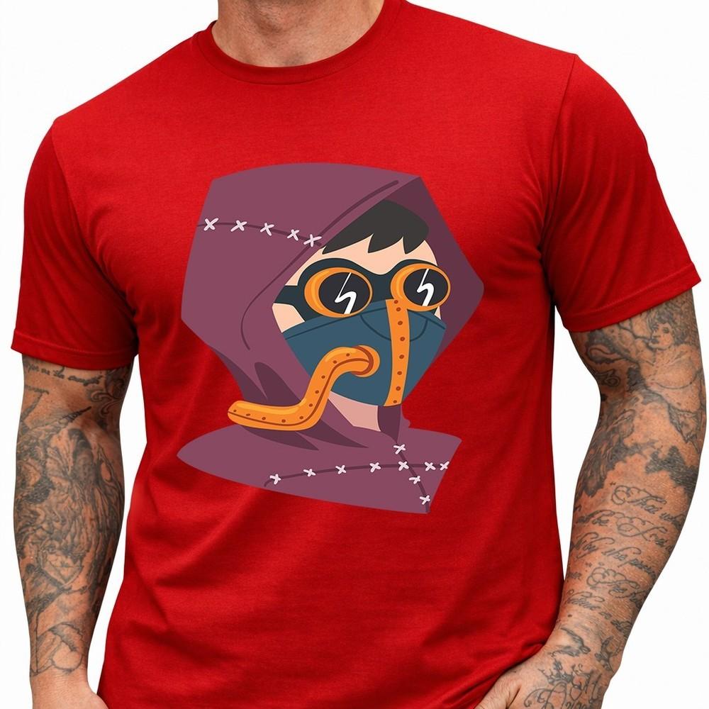 Киберпанк Футболка с капюшоном Неоновая маска Футуристичный Хакер Техническая одежда Футболка S
