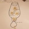 Retro Double Layer Large Flower Women's Necklace and Earrings Set