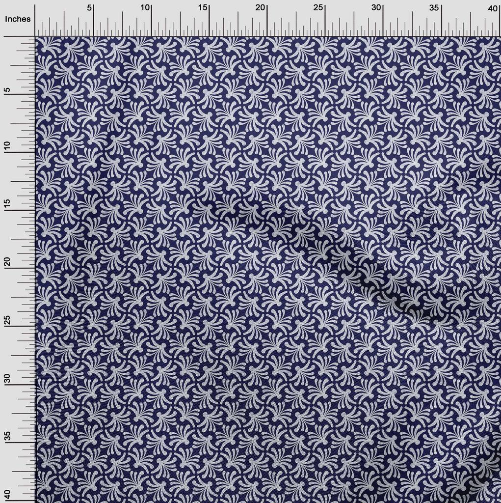 oneOone Georgette Viscose Dark Blue Fabric Block Quilting Supplies Print Sewing Fabric By The Yard 42 Inch