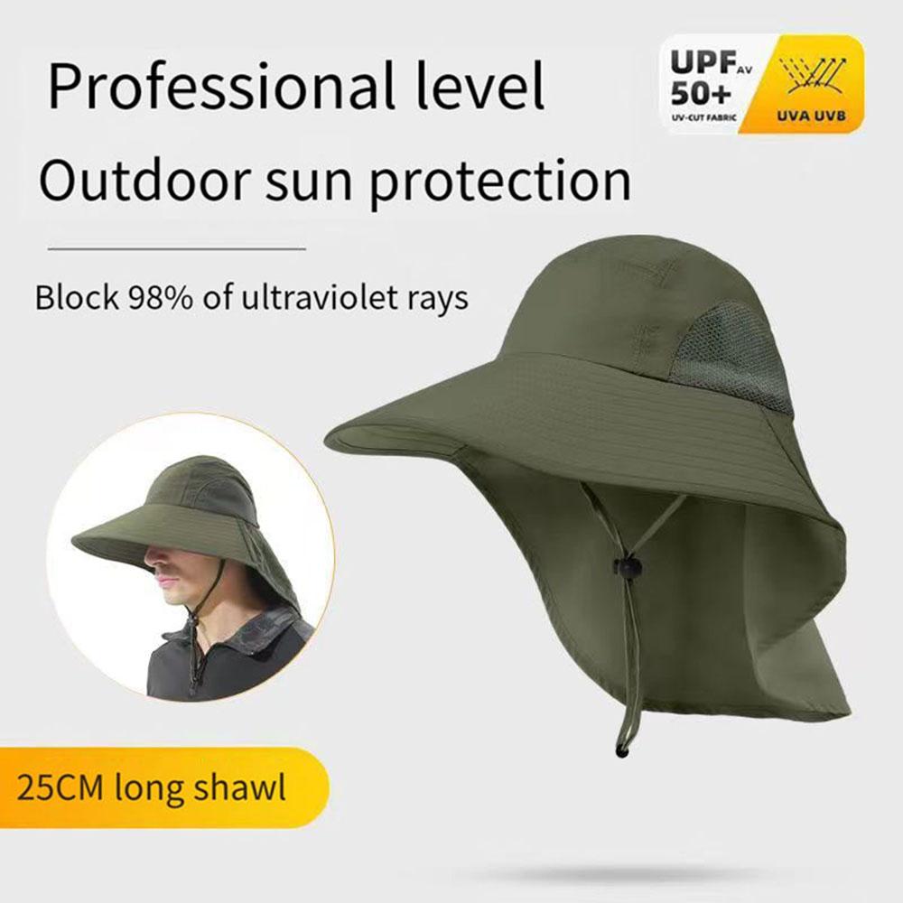 New Summer Sun Hat For Men Women Outdoor UV Sun Protection Wide Brim Fisherman Hat With Face Cover Neck Flap Fishing Hiking Hats