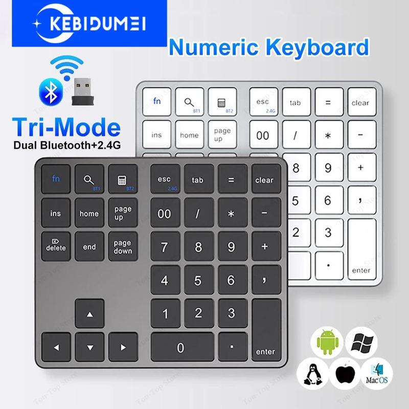 35 Tasten Dual Bluetooth Zifferntastatur 2.4G Wireless Pad Dünne Wiederaufladbare Tastatur für PC IOS Android Window Digitale Tastatur