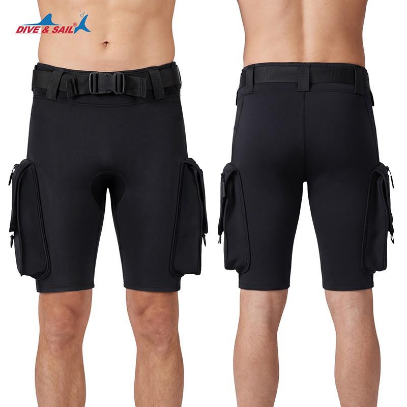 Herren 3mm Neopren Tauchshorts mit großen Taschen Schnorcheln Surfen Segeln Wassersport