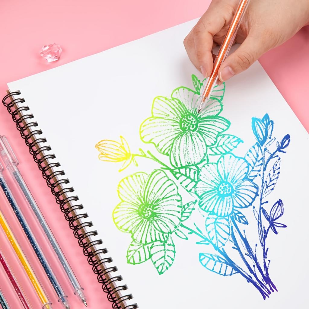 Bview Art 8Pcs Glitter Dual Color Markers Pens Pearlescent Ink for Students School Office Art Drawing Writing Supplies