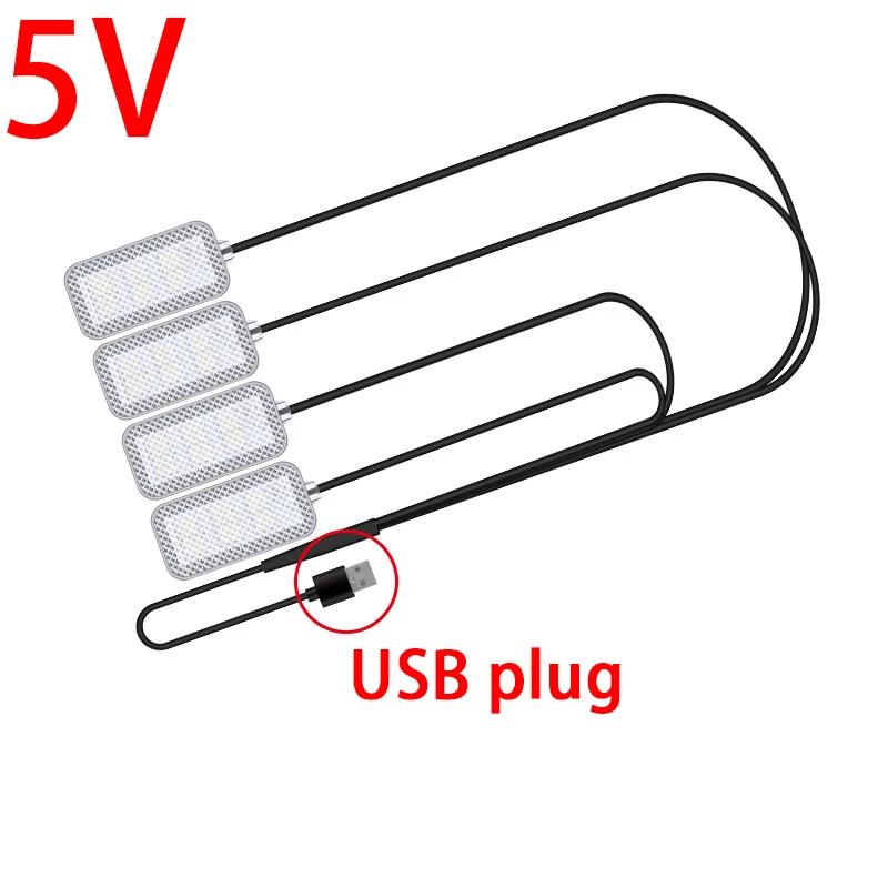 5V/12V Automotive ambient light LED eight color ambient light without modification car USB foot light, interior decoration light