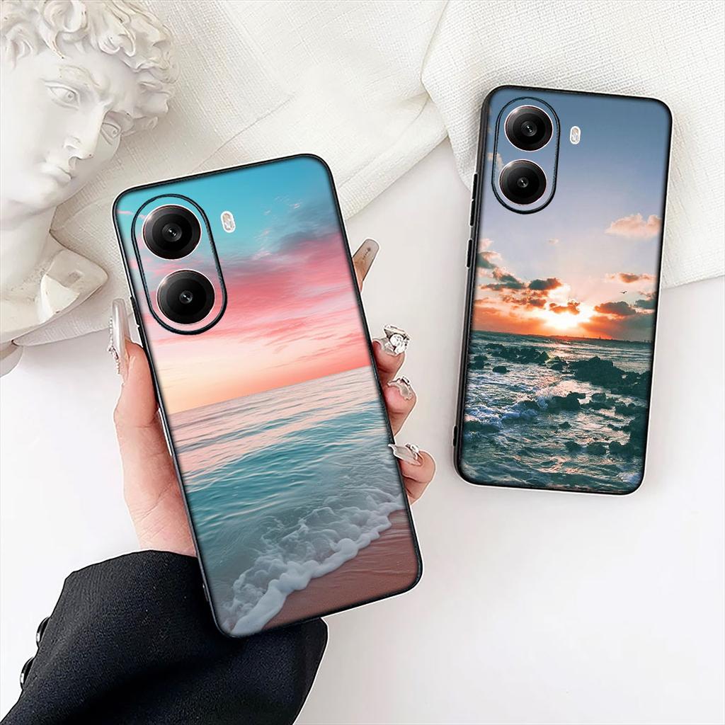 Mountain Sea Beach Travel Protective Cover for Apple iPhone 16 17 Air 14 15 Pro Max Plus 16+ 16E 14+ ProMax Phone Case