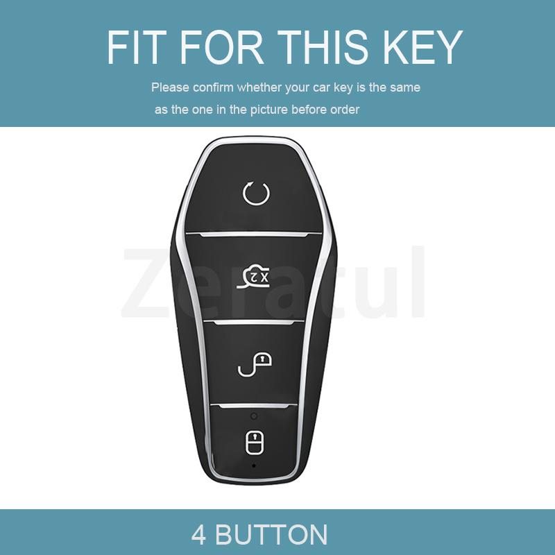 Soft Tpu Remote 4 Buttons Control Protect Cover For Byd Qin Plusdmi Atto 3 Han Ev Dolphin New Car Key Case Durable Accessories
