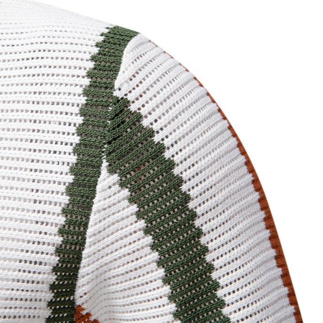 2025 Summer New Breathable Hollow Men'S Short Sleeved Polo Shirt With Collar Stripe And European Size Short Sleeved Knitted