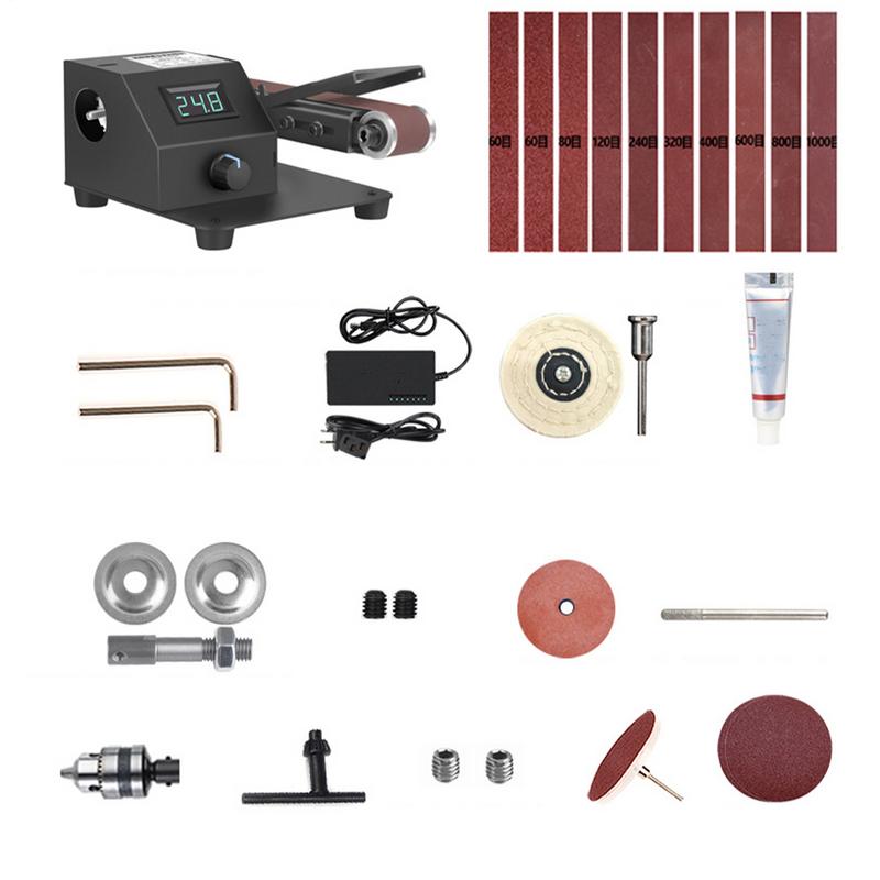 Benchtop Grinder Precision Belt Sander 350W Bench Grinder With 10 Sanding Belts Table High-Speed Sander For Metal Woodworking