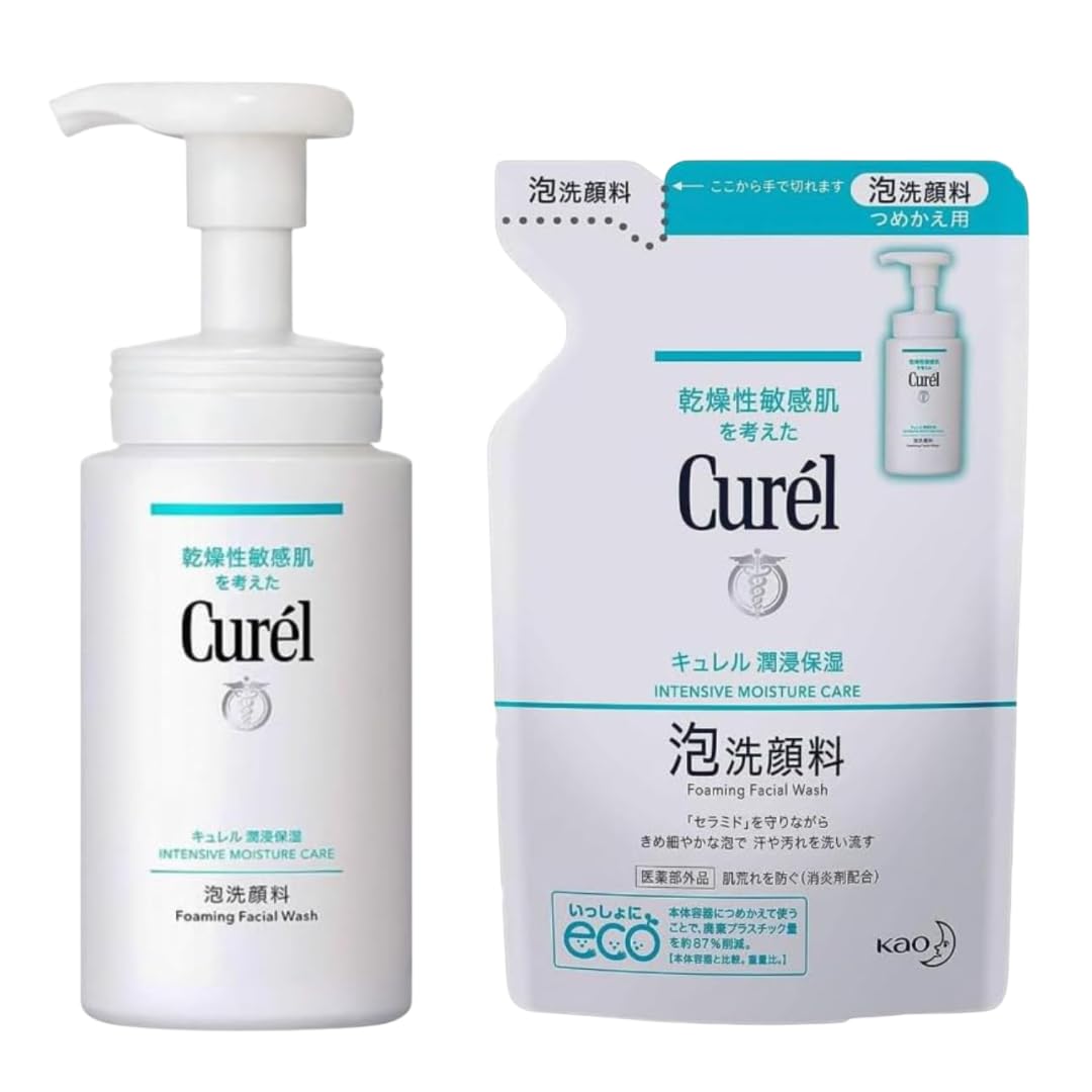 Curel Foaming Facial Cleanser 150ml Refill Set