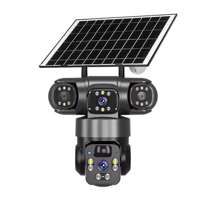 Panoramic 360-degree Three-screen Wireless Smart wifi/4G Solar Camera