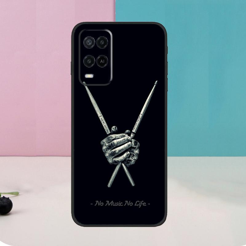 Musical Instrument Drum For OPPO A74 A94 A54 A58 A78 A98 A5 A9 A53 A15 A52 A72 A17 A57 A77 A16 A76 A96 A57S Case