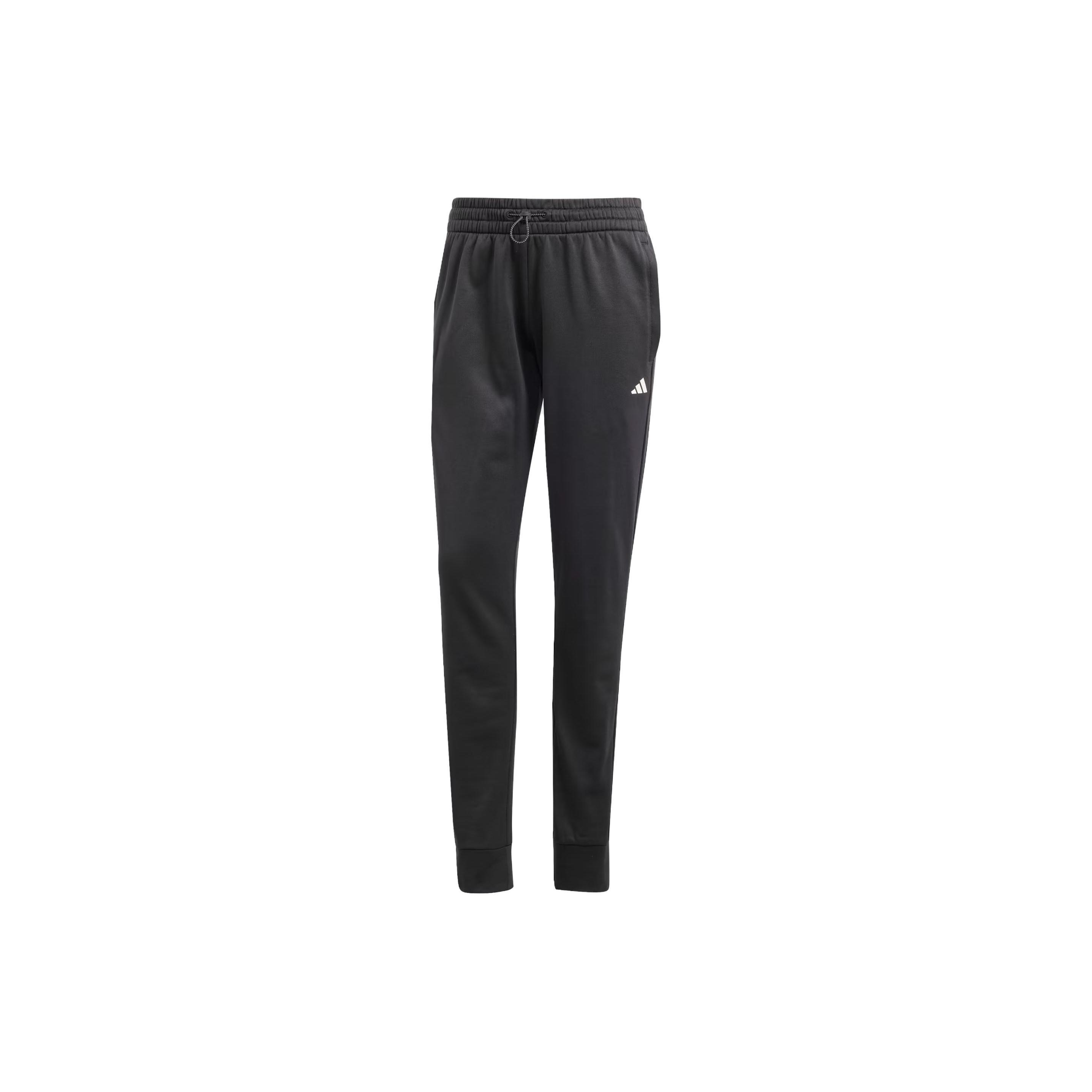 (WMNS) adidas AEROREADY Game and Go Regular Tapered Fleece Pants Asia Sizing Black White Women s IM2678 XL